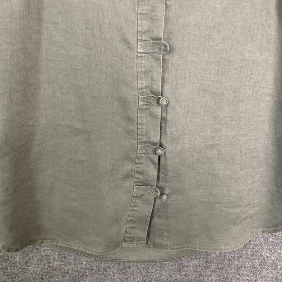 J Jill Love Linen Button Front Light Weight Vest Olive Green 100% Linen Sz Small - Picture 3 of 12